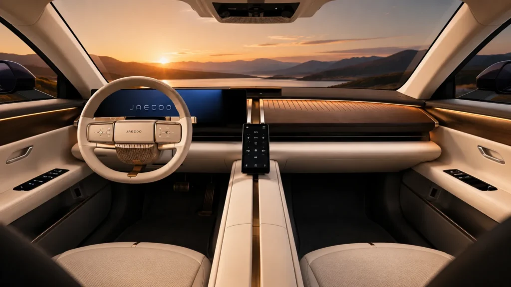 Jaguar Type 01 Interior Revealed: 4 Seats, Central Spine and Hidden Display